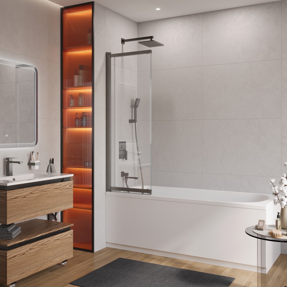 Душевая шторка на ванну CEZARES SLIDER-VF-11-90/150-C-GM