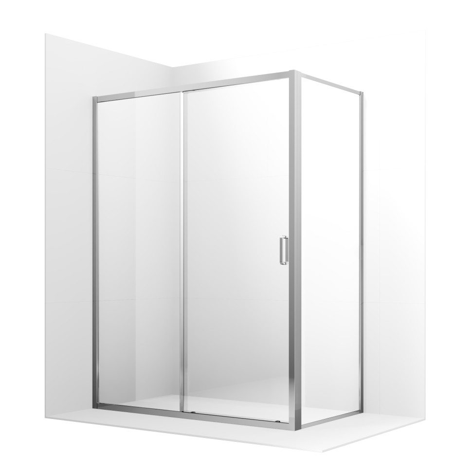 Душевое ограждение Ambassador Forsa 17021118AX-90AX (120х90х200) прямоугольник,хром,стекло прозрачное,раздвижная,2 места