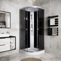 Душевая кабина Niagara Eco E90/13/TN (90х90х215) низкий поддон(13см),стекло тонированное,3 места