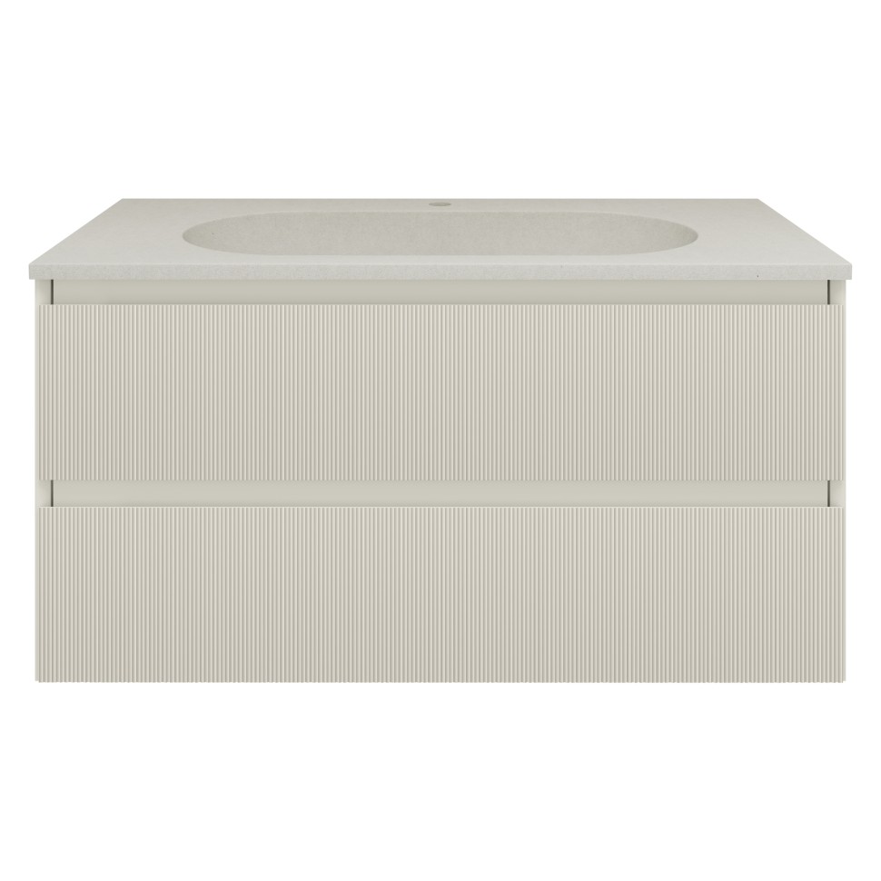 База под раковину Welle 1000 подвесная, 2 выкатных ящика soft-close, M.Beige