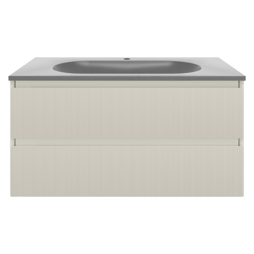 База под раковину Welle 1000 подвесная, 2 выкатных ящика soft-close, M.Beige