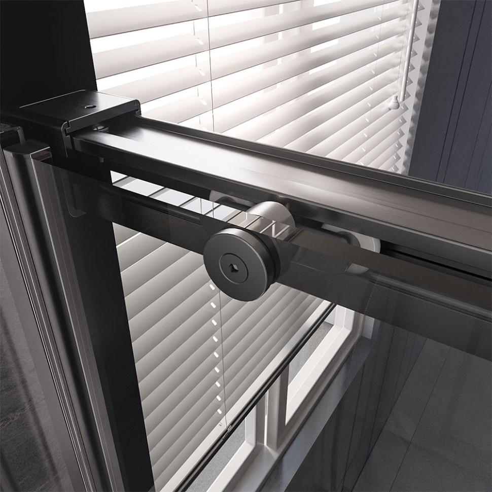 Душевой угол Veconi Premium Trento PTC-SP-40GR, 1400х900x2000, брашированный графит, стекло прозрачное