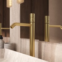 Смеситель для раковины Аура (Aura) VBF-6AU2BG, брашированное золото