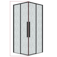 1/2 душевого ограждения Grossman Galaxy 1/2.K33.01.80L.21.02 (80*195) раздвижная(левая),черный матовый,стекло шиншилла,1 место