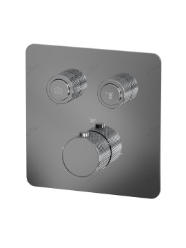 Душевая система скрытого монтажа для душа MILLEAU Tissage TERMO 2SBIT/801-CR на 2 потока (комплект с монтажным блоком), хром