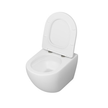 Унитаз подвесной Grossman GR-4457MSQ (520х360х320) безободковый,смыв торнадо,белый матовый с тонкой крышкой,микролифт,1 место