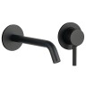AQM 6215MB Siena Смеситель для раковины настенный на 2 отв. 180мм, внутр монтаж в компл., Черный матовый