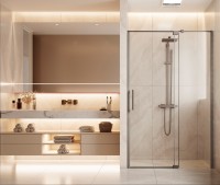 Душевая дверь Экстенза (Extenza) VDP-4EX1011CLGM, 1000/1100, вороненая сталь, стекло прозрачное