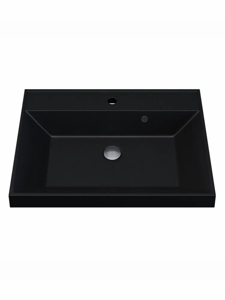 Раковина для ванной 80 см, Uperwood Classic Quartz, кварцевая, черная матовая, космос