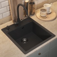 Кухонная мойка кварцевая Uperwood Quartz Premium UPD-07-04, прямоугольная, черная