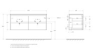 База под раковину подвесная BelBagno KRAFT-1200-4C-SO-2-RT Rovere Tabacco