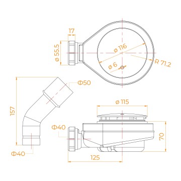 Сифон для поддонов RGW S-18B (44241800-04)