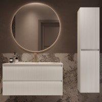 База под раковину Welle 1000 подвесная, 2 выкатных ящика soft-close, M.White