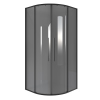 Душевое ограждение Niagara Nova NG-2825-34BLACK (80х80х195) четверть круга,черный матовый,двери раздвижные,стекло тонированное,1 место