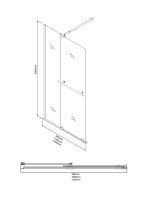 Душевая перегородка Niagara Nova NG-671-10BLACK (100х200) черный матовый,раздвижная,стекло прозрачное,1 место