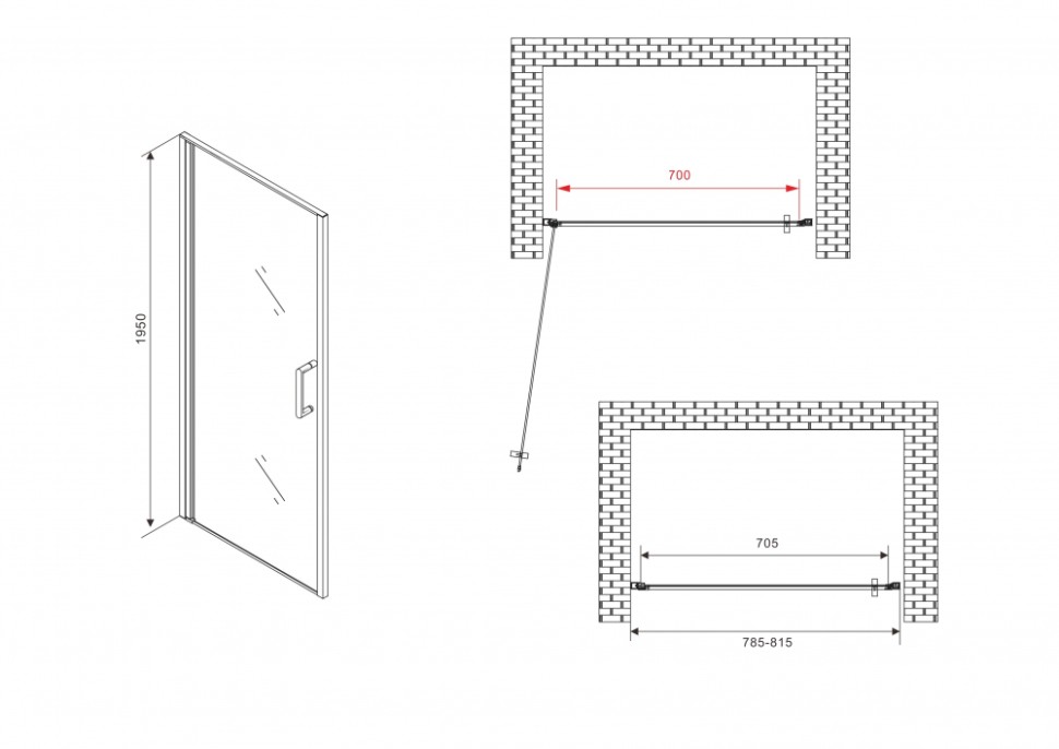 Душевая дверь ABBER Sonnenstrand AG04080B