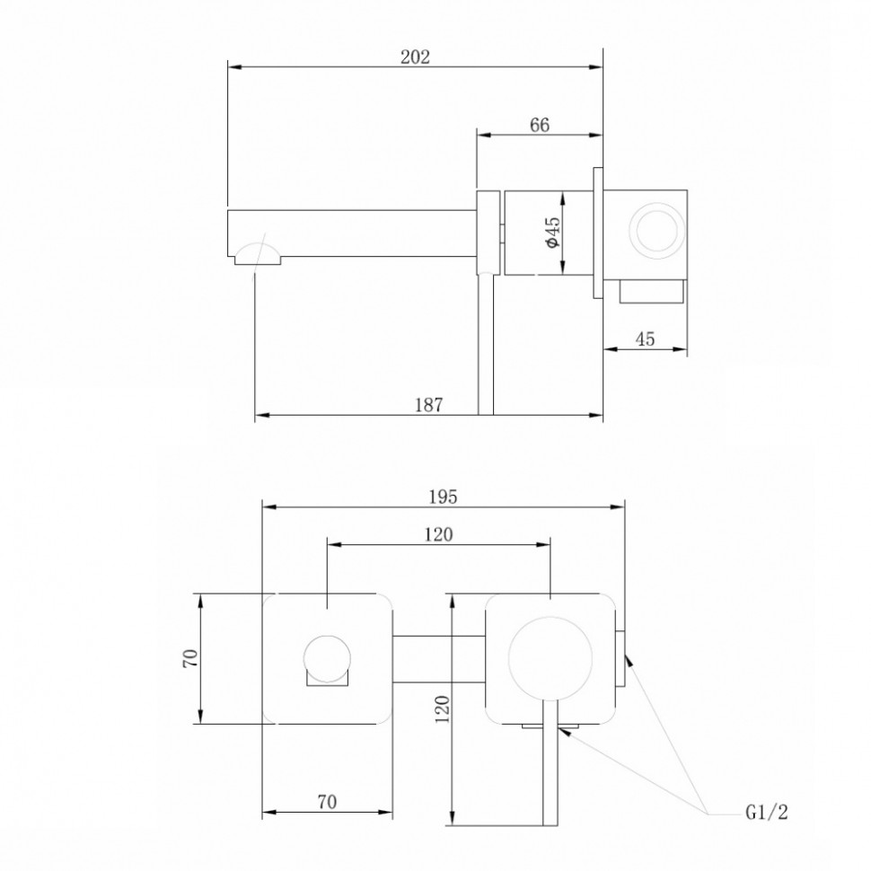Смеситель ABBER Emotion AF8812G для раковины скрытого монтажа, золото матовое