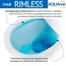 AQM2002MGR Унитаз подвесной с сиденьем SoftClose, технология смыва Rimless, скрыт.крепеж. Цвет серый