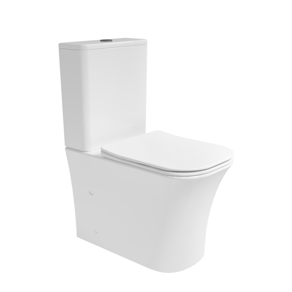Унитаз-компакт Торнадо Сити (City) VT2-56T, цвет белый, ультратонкое сиденье микролифт, горизонтальный выпуск