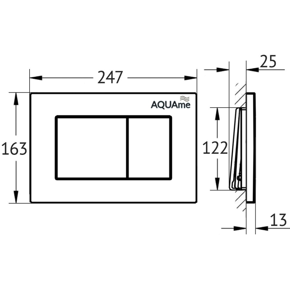 AQM4102CR Панель смыва AQUAme, хром
