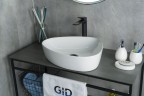 Раковина Gid N9386 51139 накладная белая 50x40x12