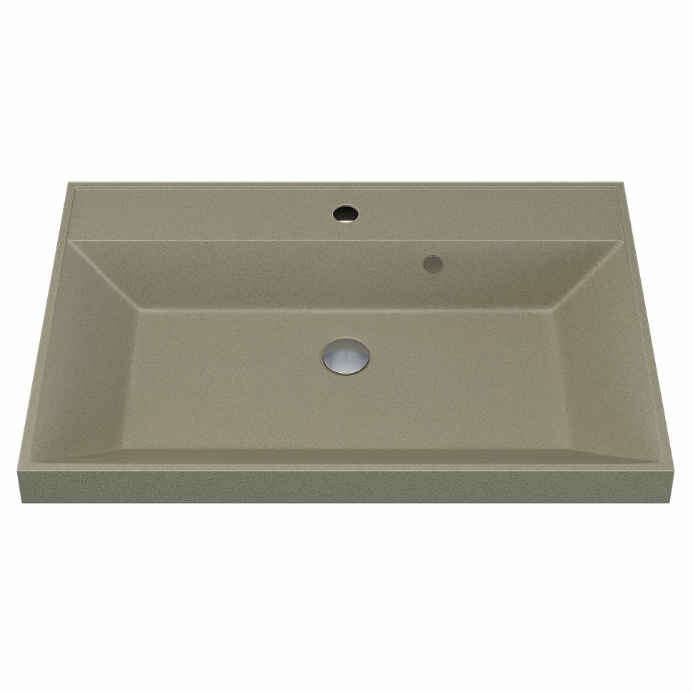 Раковина для ванной 80 см, Uperwood Classic Quartz, кварцевая, бежевая матовая, десерт