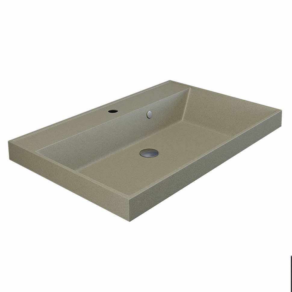 Раковина для ванной 80 см, Uperwood Classic Quartz, кварцевая, бежевая матовая, десерт