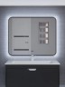 Зеркало для ванной с холодной подсветкой Uperwood Modul 80х80 см, прямоугольное, черное, сенсор/антизапотевание