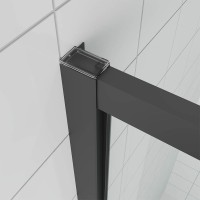 Душевая дверь Veconi Ottimo P20 B, 1100x1900, черный матовый, стекло прозрачное