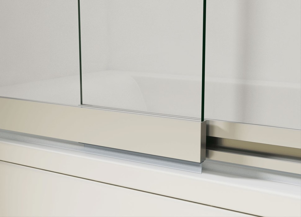Душевая шторка на ванну VSB-1E100CL, 1000*1450, хром, стекло прозрачное