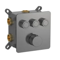 Смеситель с термостатом встраиваемый на 3 потребителя комплект с монтажной частью AQM8812GM