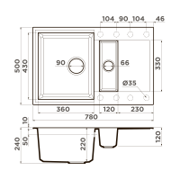 Кухонная мойка Omoikiri Sakaime 78-2-BE Tetogranit/ваниль