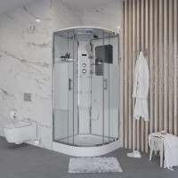 Душевая кабина Niagara Ultra NG-302-01 (100х100х220) низкий поддон(16см),стекло матовое,4 места