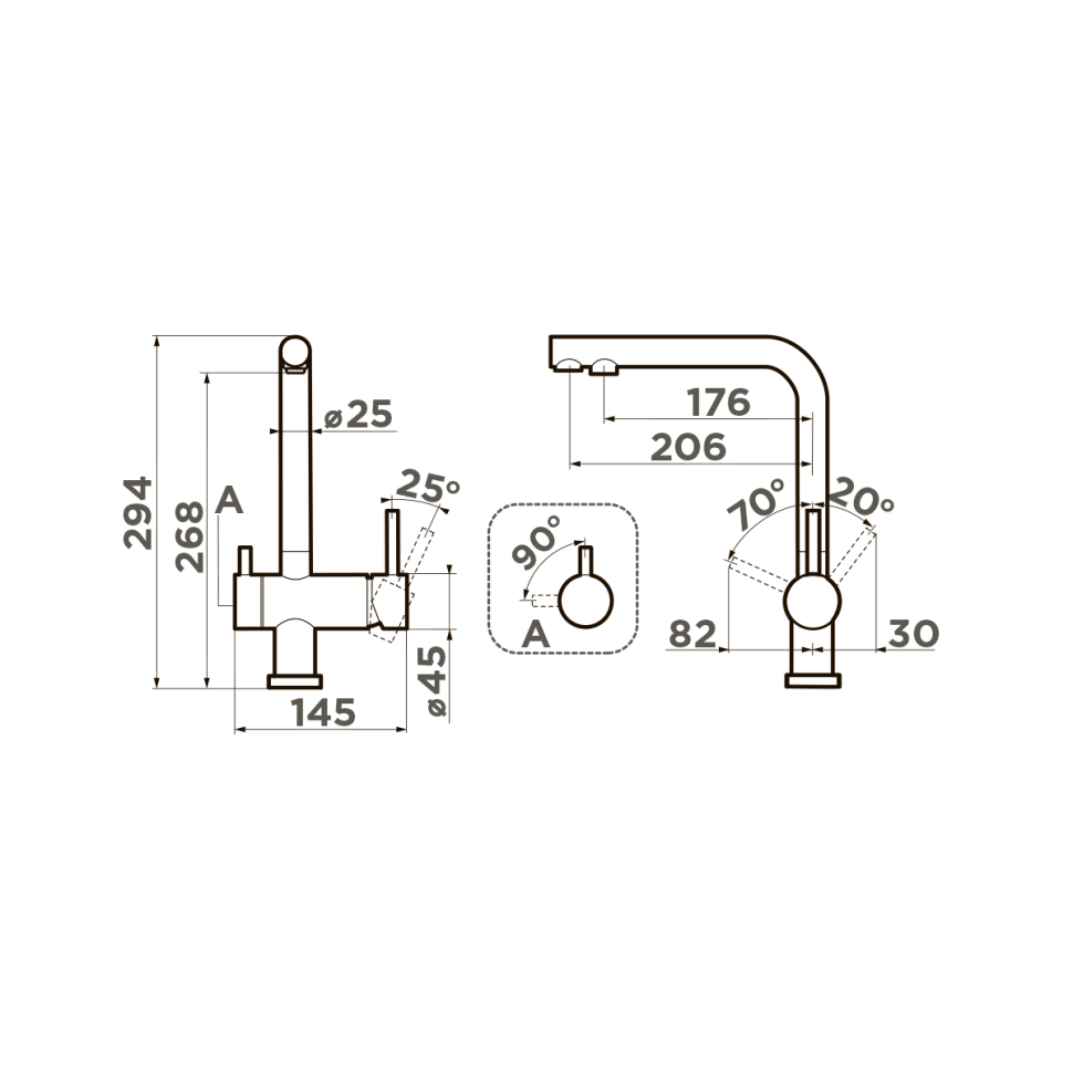 Смеситель для кухни Omoikiri Nagano-P-PL латунь/платина