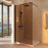 Душевая перегородка Walk-In VSW-1H100GSB, 1000*2000, черный матовый, стекло янтарь