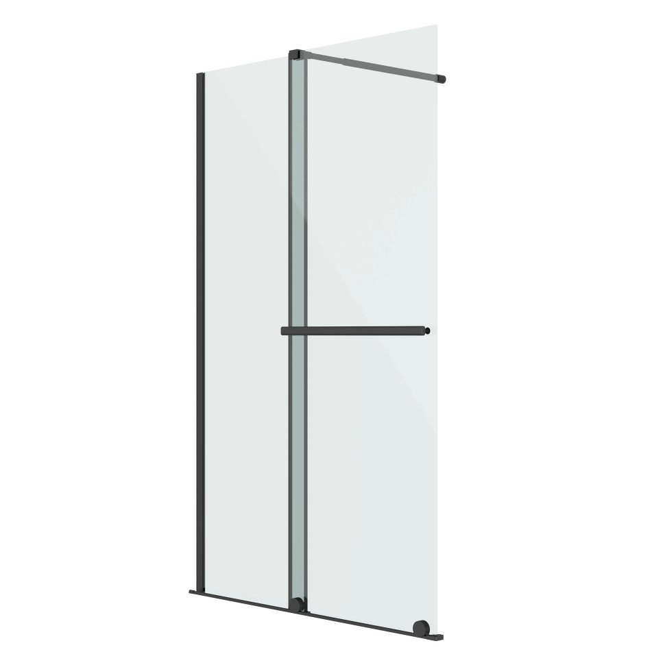 Душевая перегородка Niagara Nova NG-671-12BLACK (120х200) черный матовый,раздвижная,стекло прозрачное,1 место