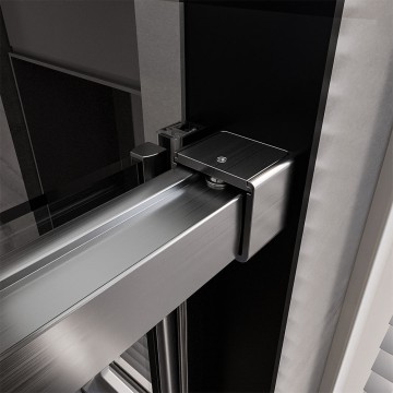 Душевой угол Veconi Premium Trento PTC-SP-40GR, 1500х800x2000, брашированный графит, стекло прозрачное