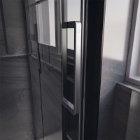 Душевой угол Veconi Premium Trento PTC-SP-40GR, 1500х800x2000, брашированный графит, стекло прозрачное