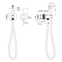 Смеситель встроенный с гигиеническим душем с защитой от ожогов Timo Saona 2339/13SM никель