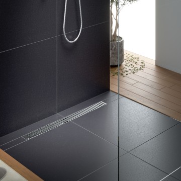 Душевой лоток TIMO Drain System 600 с вставкой "lines", Сатин