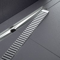 Душевой лоток TIMO Drain System 600 с вставкой "lines", Сатин