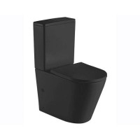 Унитаз напольный, приставной Ceramalux с сиденьем и бачком 2179-1MB цвет черный