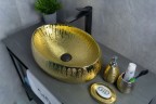 Раковина Gid 9030g 52234 накладная золотая 48x34x15
