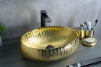 Раковина Gid 9030g 52234 накладная золотая 48x34x15