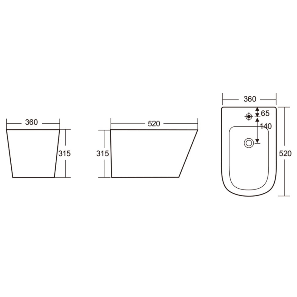 Биде IBERICA BLANCA BURGOS BIDE глянцевый белый (IB.BRA.B12)