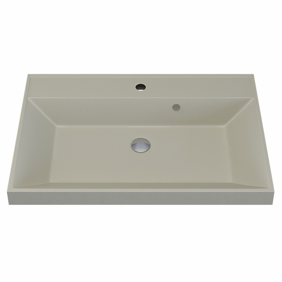 Раковина для ванной 80 см, Uperwood Classic Quartz, кварцевая, бежевая матовая, лён