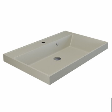Раковина для ванной 80 см, Uperwood Classic Quartz, кварцевая, бежевая матовая, лён