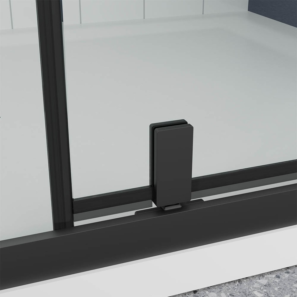 Душевая дверь Veconi Ottimo P20 B, 1200x1900, черный матовый, стекло прозрачное