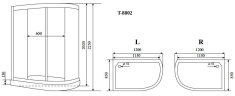 Timo Comfort T-8802L Fabric Glass душевая кабина 120*85*220+турецкая баня хамам+стульчик прозрачный
