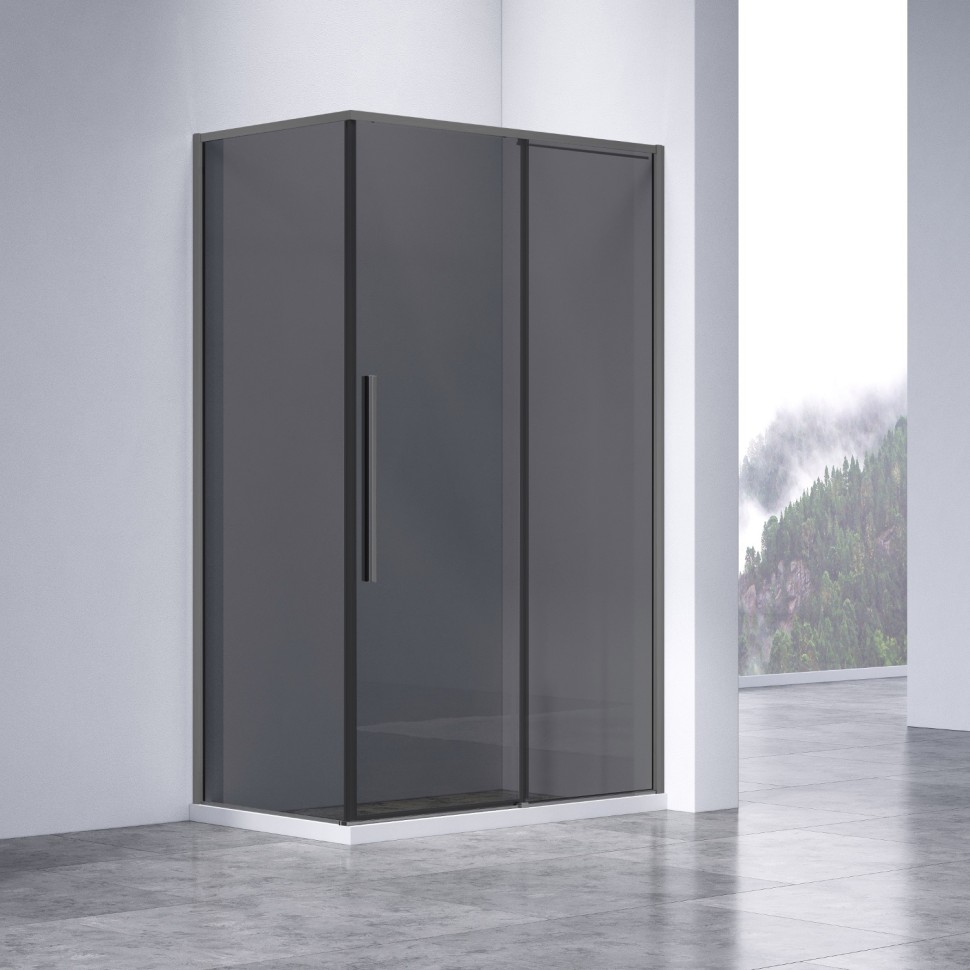 Душевой уголок Слим-Н (Слим-Н (Slim-N)) VSR-4SN8012CGGM, 1200*800, вороненая сталь, стекло тонированное